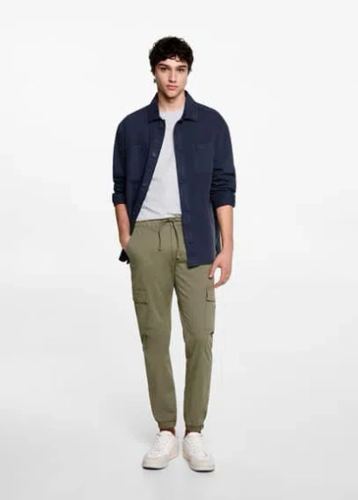 Mango Teen Cargo Jogger Trousers Dark Green