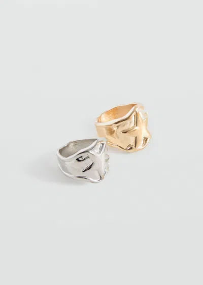 Mango Teen 2-pack Combined Rings Silver