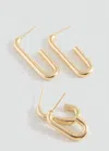 Mango Teen Lot 2 Paires De Boucles D'oreilles Or - Fille - Taille Unique -