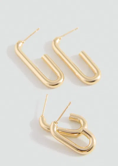 Mango Teen Lot 2 Paires De Boucles D'oreilles Or - Fille - Taille Unique -