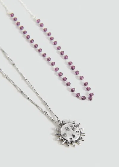 Mango Teen 2 Pack Of Necklaces Silver