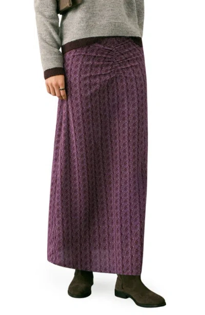 Mango Teen Allover Print Maxi Skirt In Purple