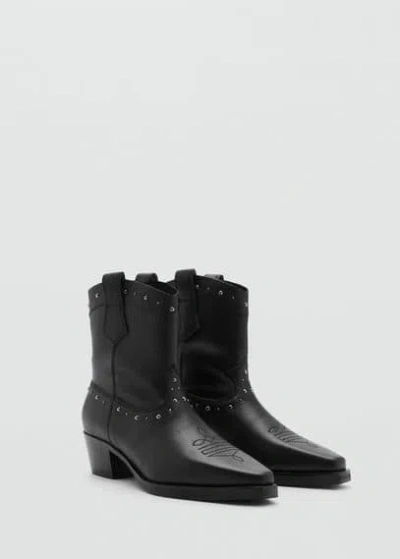 Mango Teen Ankle Boots Black