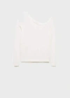 Mango Teen Asymmetric Knit Sweater Off White In Off White