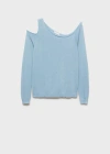 Mango Teen Asymmetric Knit Sweater Sky Blue