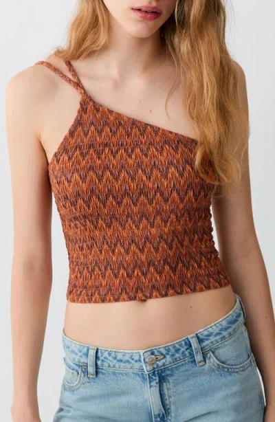 Mango Teen Asymmetrical Printed Top In Multi