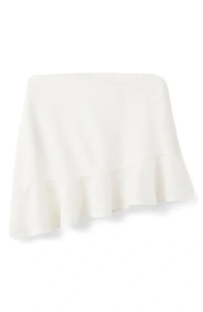 Mango Teen Asymmetrical Ruffled Miniskirt In White