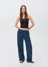 Mango Teen Beaded Embroidered Trousers Navy