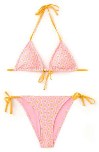 Mango Teen Beaded Two-piece Swimsuit In Pink
