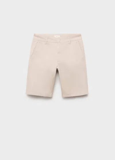 Mango Teen Bermuda Shorts Beige