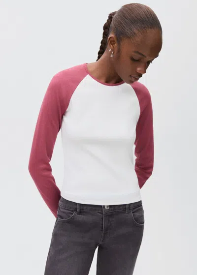 Mango Teen Bicolour T-shirt Off White