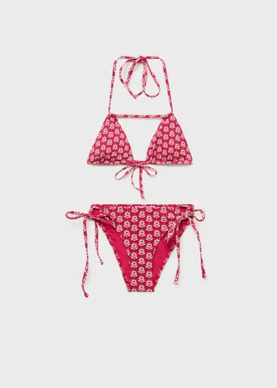 Mango Teen Triangle Bikini In Red