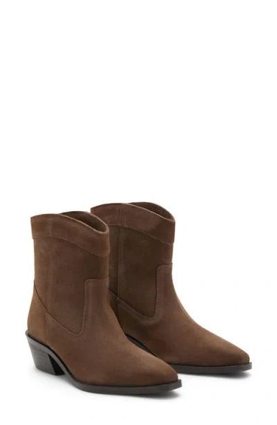 Mango Teen Block Heel Bootie In Brown