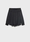 Mango Teen Strapless Blouse With Ruffled Panel Charcoal