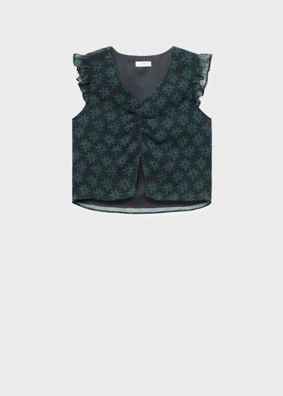 Mango Teen Blouse Charcoal In Gray