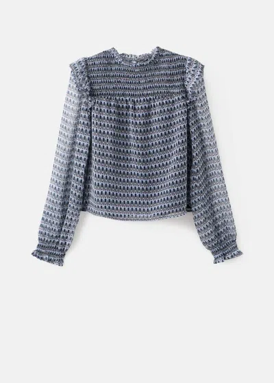 Mango Teen Blouse Charcoal In Blue