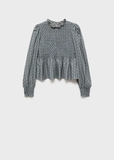 Mango Teen Blouse Grey In Gray