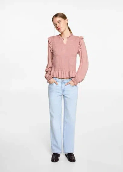 Mango Teen Blouse Pastel Pink