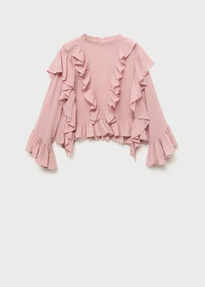 Mango Teen Ruffled Blouse Pink