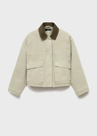 Mango Teen Jacket Green In Gray