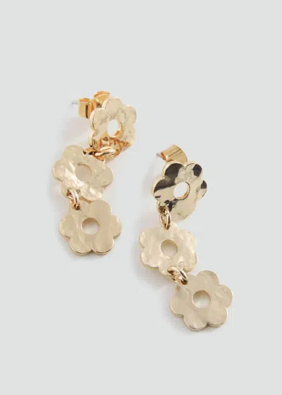 Mango Teen Boucles D'oreilles Fleurs Or - Fille - Taille Unique -