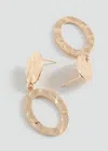 Mango Teen Oval Hanging Earrings Gold