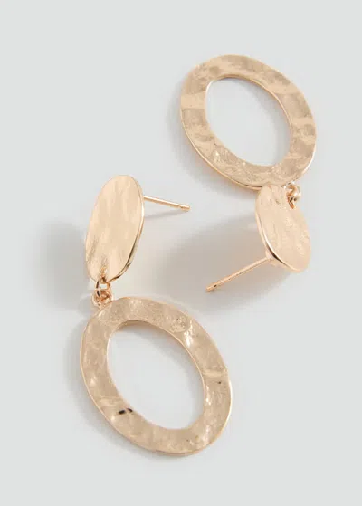 Mango Teen Oval Hanging Earrings Gold