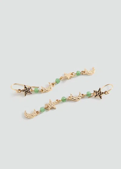 Mango Teen Boucles D'oreilles Pendentif Lune Or - Fille - Taille Unique -