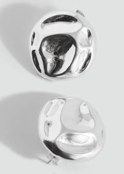 Mango Teen Boucles D'oreilles Pièce Texturées Argent - Fille - Taille Unique -