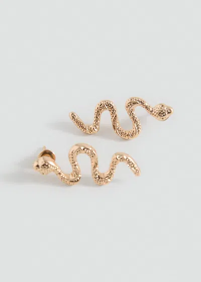 Mango Teen Snake Design Earrings Gold