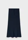 Mango Teen Bow Linen Skirt Dark Navy In Dark Navy