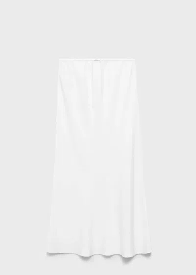 Mango Teen Bow Linen Skirt Off White