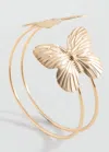Mango Teen Rigid Butterfly Bracelet Gold In Gold