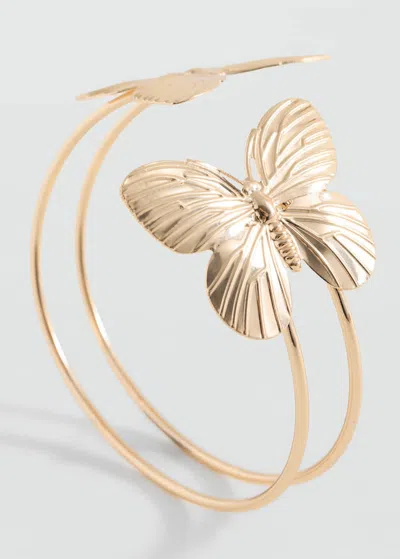 Mango Teen Rigid Butterfly Bracelet Gold