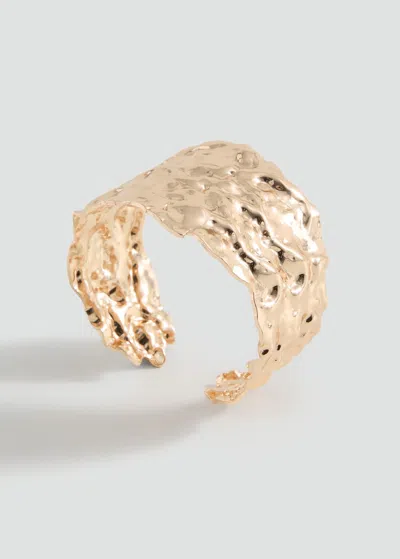 Mango Teen Bracelet Rigide Texture Or - Fille - Taille Unique -