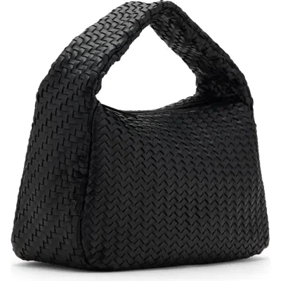 Mango Teen Braided Faux Leather Top Handle Bag In Black