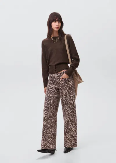 Mango Teen Pull-over Maille Détail Boutons Marron - Fille - L -  In Brown