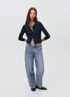 Mango Teen Knitted Button Cardigan Navy