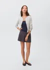 Mango Teen Knitted Button Cardigan Light Heather Grey
