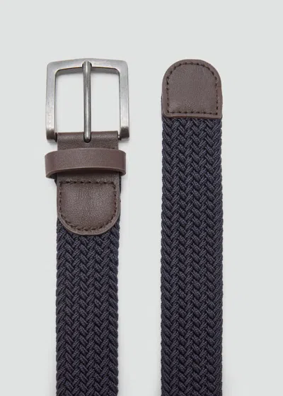 Mango Teen Ceinture Tressée Bleu - Garçon - M-l -  In Blue