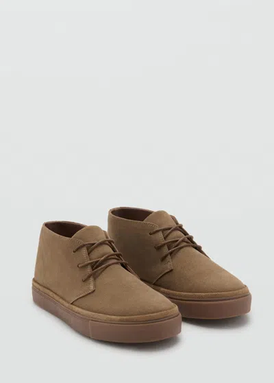 Mango Teen Chaussures Cuir Suède Sable - Garçon - 42 -