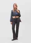 Mango Teen Blouse Carreaux Détail Lurex Gris - Fille - L -  In Gray