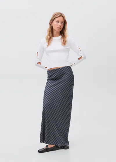Mango Teen Jupe Longue Carreaux Gris - Fille - Xl -  In Gray