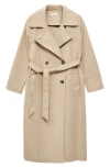 Mango Teen Classic Belted Trench Coat In Neutral