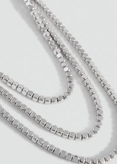 Mango Teen Collier Multiple Perles Argent - Fille - Taille Unique -