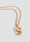 Mango Teen Collier Pendentif Lettre Or - Fille - Taille Unique -