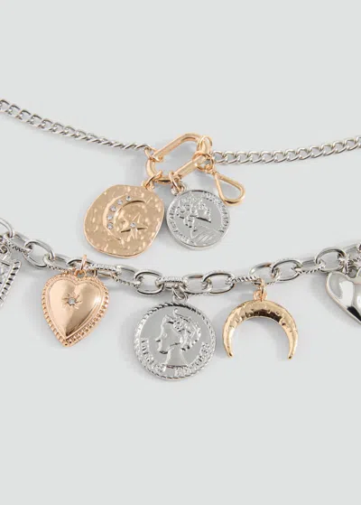 Mango Teen Collier Pendentifs Perles Argent - Fille - Taille Unique -
