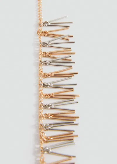 Mango Teen Collier Pendentifs Perles Or - Fille - Taille Unique -