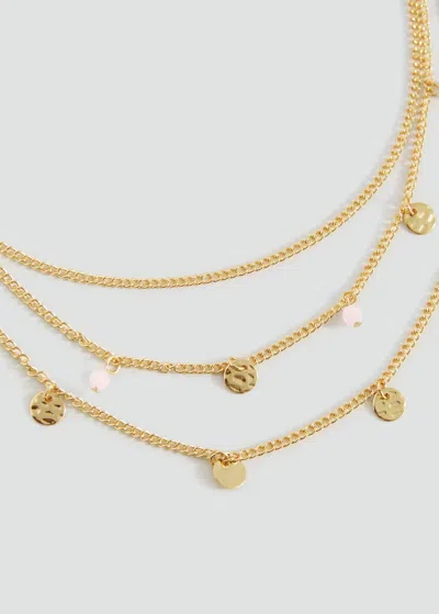 Mango Teen Collier Perles Pierre Or - Fille - Taille Unique -