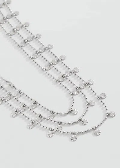Mango Teen Triple Chain Necklace Silver